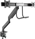 Startech .COM Dual Monitor Arm - Synced Height Adjustment - Grommet/Desk Clamp - Easy-Grip Handle - VESA 75x75 100x100