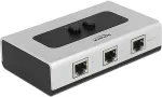 DeLOCK RJ45 Switch - gray / black, 2-port, manual, bidirectional