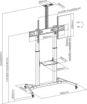 SBOX FS-3610 WHITE Floor Ultra-Large LED TV Stand 60-100" 100kg White