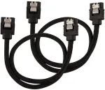 CORSAIR Premium Sleeved - SATA-Kabel - Serial ATA 150/300/600 - SATA (M) bis SATA (M) - 30cm - Schwarz (CC-8900248)