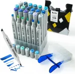 Noname Double-sided Marker Pens ARRTX Oros, 24 Colours, blue tone shade