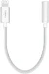 Puro Adapter Lightning to jack 3,5 mm, 15cm, White