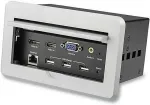 Startech .com Conference Table Connectivity Box For A/V - HDMI / VGA / DisplayPort Inputs - HDMI Output - 4K - Befestigungsplatte - HD-15, RJ-45, Mini-Phone Stereo 3,5 mm, HDMI, USB Type A, DisplayPort - Silber