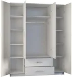 TOP E SHOP Topeshop ROMANA 160 BIEL KPLB bedroom wardrobe/closet 11 shelves 4 door(s) White