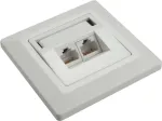 Solarix CAT5E UTP 2 x RJ45 flush-mounted socket, white