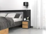 TOP E SHOP Topeshop M2 ANTRACYT/ARTISAN nightstand/bedside table 2 drawer(s) Anthracite, Oak, Wood