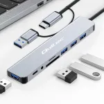 QOLTEC HUB 8in1 USB C USB,USB C 4xUSB SD TF card Jack
