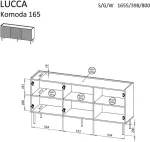 Cama MEBLE Cama LUCCA 3D chest of drawers 165x40x80 white
