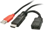 Lindy Stromspeisungsadapter HDMI M/F USB Typ A 0.15m