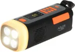 Raadio Adler AD 1920 Emergency radio Solar panel / Crank / Powerbank 4500 mAh Black