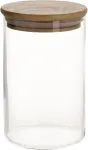 Home4you Klaaspurk JARA D8,3xH13cm 790ml bambusest kaanega