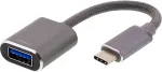 DELTACO USB-C 3.1 Gen 1 to USB-A OTG adapter, aluminum, white bag, space gray / USBC-1279