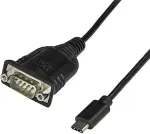 StarTech .com USB-C to Serial Adapter with COM Retention - Kabel USB / seriell - DB-9 (M) bis USB-C (M) - 40 cm - Schwarz