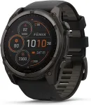 Garmin fenix 8 51mm Solar Graphit/Titan Carbongrau Silikon-Armband