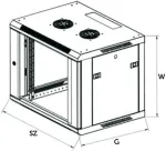 Extralink 12U 600x600 Grey | Rack cabinet | wall-mounted