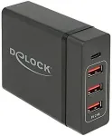 DeLOCK USB Ladeger&auml;t 1 x USB Type-C&trade; PD 3.0 + 3 x USB Typ-A 60 W + 12 W