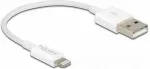 DELOCK USB 2.0 > Lightning (ST-ST) 0,15m Ladekabel Wei&szlig;