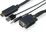 SONY CAB-VGAHDMI1 - HDMI-Kabel - HDMI/VGA/Audio/USB - HDMI Typ A (M) bis USB, HD-15, Mini-Phone Stereo 3,5 mm (M) - 1,0m - f&uuml;r Sony FW-43XD8001, FW-49XD8001, FW-55XD8501, FW-65XD8501, FW-75XD8501, FW-85XD8501 (CAB-VGAHDMI1)