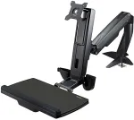 Startech .com Sitz Steh Monitorarm - Befestigungskit (Bodenplatte, Spalte, Durchf&uuml;hrungsplatte, Tastatur-Tablett, Unterlegscheiben, Monitorarm, Klemmhalterung, Basis, Basis-Pad) f&uuml;r Monitor / Tastatur - Bildschirmgr&ouml;&szlig;e: bis zu 61 cm (bis zu 61,00cm ( ...