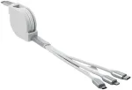 DELOCK USB Type-C 3 in 1 Aufrollladekabel wei&szlig;