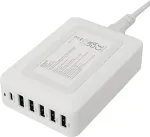 DELTACO Multi 6 USB laadija, 4x USB-A, 1x USB-A 18W, 1x USB-C PD 30W