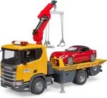 BRUDER Scania Super 560R Abschlepp-LKW mit Light & Sound Modul und Roadster