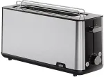 Braun long slot toaster PurShine HT 1610 BK (stainless steel/black, 1,030 watts, for 2 slices of toast)