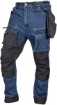 NEO TOOLS Spodnie robocze DENIM, wzmocnienia Cordura, odpinane kieszenie kaburowe, granatowe, rozmiar XS