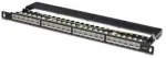 Digitus CAT 6A, Class E High Density Patch Panel, 24 Port (black, 0.5 U, shielded, 19" Rack Mount)