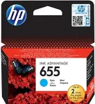 Tooner HP Inc HP 655 - Cyan - original - Tintenpatrone - fr Deskjet Ink Advantage 3525, Ink Advantage 46XX, Ink Advantage 5525, Ink Advantage 6525