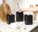 Salter BW14370 Alchemy 3-Piece Canister Set, Black