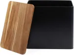Salter BW128991 Toronto Bread Bin, Black/Wooden