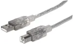Manhattan USB Kabel A -> B St/St 1.80m silber