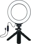 Noname LED Ring Lamp 16cm With Pocket Tripod Mount 12-14.5cm, USB
