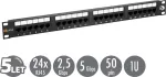 Solarix 19" patch panel 24 x RJ45 CAT5E UTP 150 MHz black 1U SX24-5E-UTP-BK