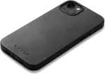 Mujjo Kaitse&uuml;mbris Apple iPhone 15 Plus / 14 Plus, must, MagSafe, naturaalsest nahast,