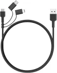 AUK CB-BAL5 3in1 fast Braided Quick Charge micro USB | USB C | Lightning | 1.2m