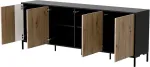 Cama MEBLE Cama MERCI chest of drawers 200 x 40 x 74 cm black/artisan oak