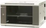 EMITER NET Split hanging cabinet 19" 6U, sheet metal/glass door, 600&times;550&times;370mm width/depth/height EM/AH6506