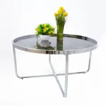Home4you Diivanilaud ASTOR D80xH40cm, hall, klaas, terasjalad