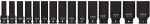 Yato Impact sockets YT. 15 pieces 1/2" length 1055 10-32mm