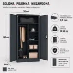 Iron Mate SATURN Metal Utility Cupboard 185x90x45 Anthracite RAL7016