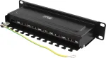 DELTACO 10 "plaaster, 12xRJ45, Cat6a, STP, 10Gbps, metall, must