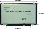 SIL LCD PANEL 14.0" FHD 1920x1080 30PIN MATT IPS / TOP AND BOTTOM MOUNTS