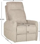 Home4you Tugitool KATY elektriline recliner massaažifunktsiooniga 78x97xH100cm, hall