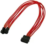 Nanoxia Kabel 4-Pin auf 2 x 3-Pin, Single, 30 cm, rot
