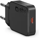 Sbs TETRGAN1C20SLIM mobile device charger Universal Black AC Fast charging Indoor