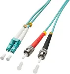 Lindy - Patch-Kabel - ST multi-mode (M) bis LC Multi-Mode (M) - 10 m - Glasfaser - Duplex - 50/125 Mikrometer - OM3 - halogenfrei