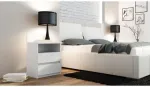 TOP E SHOP Topeshop M1 BIEL MAT nightstand/bedside table 2 drawer(s) White