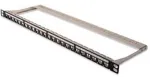 Digitus Modular High Density Patch Panel, 24-Port, Rack Mount (black, 0.5 U, for Keystone Modules, with Labeling Field)